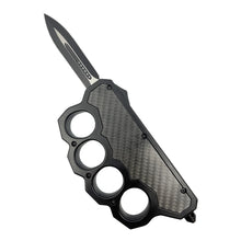 Load image into Gallery viewer, 6" OTF Knuckle Knife Black with Carbon Fiber