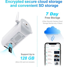 Load image into Gallery viewer, AlkiVision Security Cameras Wireless Outdoor - 2K HD Color Night Vision AI Motion Detection WiFi Wireless Cameras for Home Security, Spotlight Siren Alarm Camera with 2-Way Audio, Cloud/SD Storage