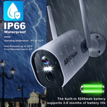 Load image into Gallery viewer, AlkiVision Security Cameras Wireless Outdoor - 2K HD Color Night Vision AI Motion Detection WiFi Wireless Cameras for Home Security, Spotlight Siren Alarm Camera with 2-Way Audio, Cloud/SD Storage