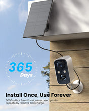 Load image into Gallery viewer, Wireless Outdoor WIFI CAMERA with Solar Panel.