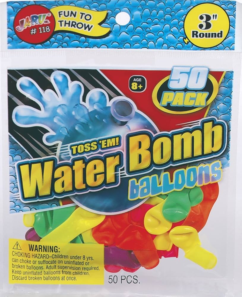 Ja-Ru 150-Pack Water Bomb Balloons With Filler Spout - Summer Party Favors For Kids Outdoor Water Games
