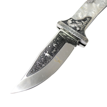 Load image into Gallery viewer, TheBoneEdge 9" Classic Western Folding Knife 3CR13 Stainless Steel Pearl Handle