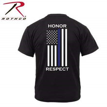 Load image into Gallery viewer, Honor and Respect 2-Sided Thin Blue Line Flag T-Shirt - Black