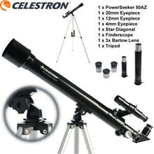 Load image into Gallery viewer, Celestron PowerSeeker 50 50mm f/12 AZ Refractor Telescope