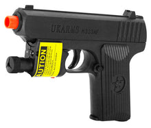 Load image into Gallery viewer, UK ARMS 6.5" Black Plastic Airsoft Pistol Hand Gun Laser 160FPS