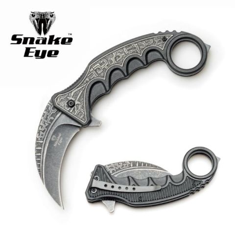 Snake Eye Tactical Spring Assist Karambit Style Knife