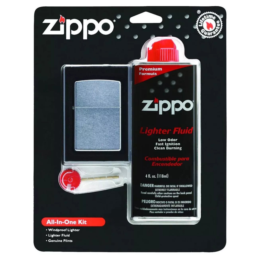 ZIPPO All-in-One Gift Set with Windproof Lighter (Silver)