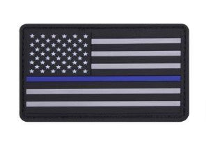 Rothco PVC Thin Blue Line Flag Patch - Hook Back