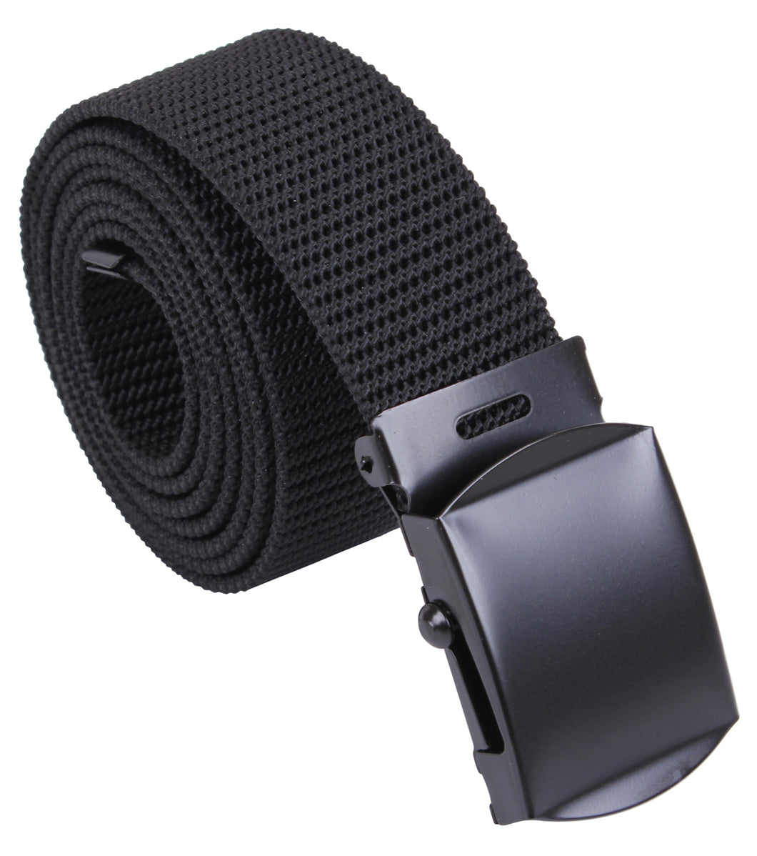 Rothco Nylon Web Belt - Black Webbing 44