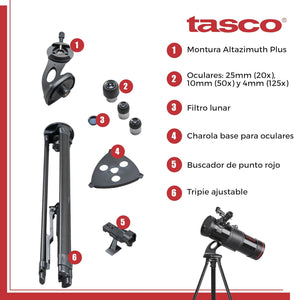 TASCO SPACESTATION 4.5"/114MM REFLECTOR TELESCOPE KIT (375X)