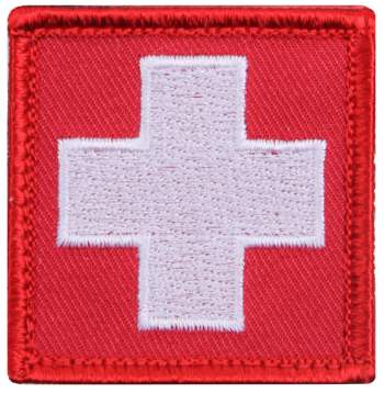 Rothco White Cross Red Morale Patch