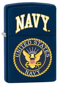 Zippo Lighter: United States Navy Logo - Navy Matte 76926