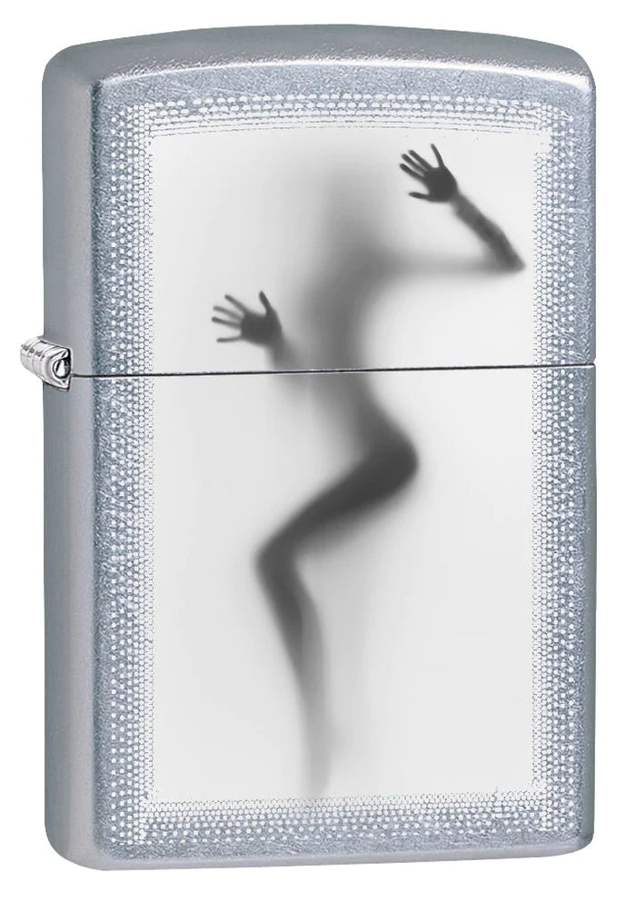 Zippo Lighter Nude Girl Against the Glass - Street Chrome