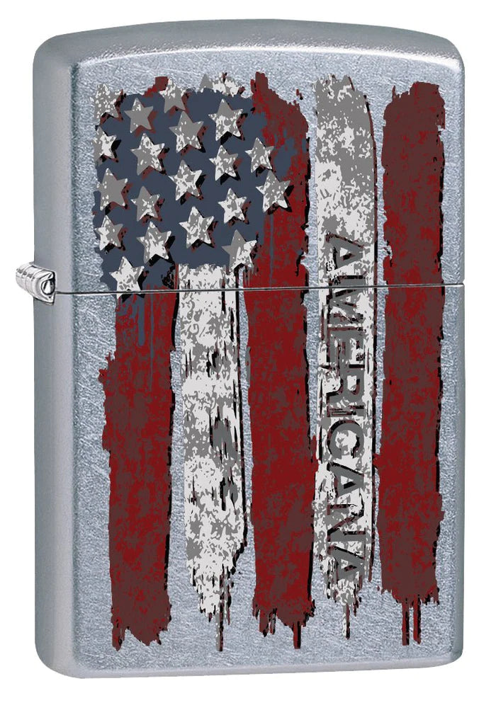 Zippo Lighter: United States Flag, Americana - Street Chrome 78480