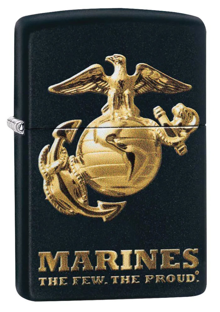 Zippo Lighter: USMC Marines, The Few The Proud - Black Matte 81190
