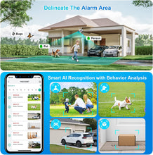 Load image into Gallery viewer, AlkiVision Security Cameras Wireless Outdoor - 2K HD Color Night Vision AI Motion Detection WiFi Wireless Cameras for Home Security, Spotlight Siren Alarm Camera with 2-Way Audio, Cloud/SD Storage
