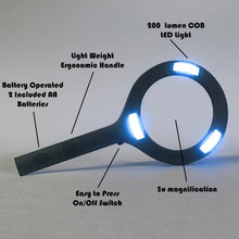 Load image into Gallery viewer, Cyclops Illuminated 5X Magnifying Glass With COB LED Light
