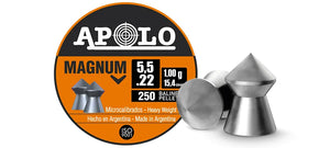 Apolo Magnum AirGun Pellets .22/5.5 mm, 250 pcs 1.00g/15.4gr