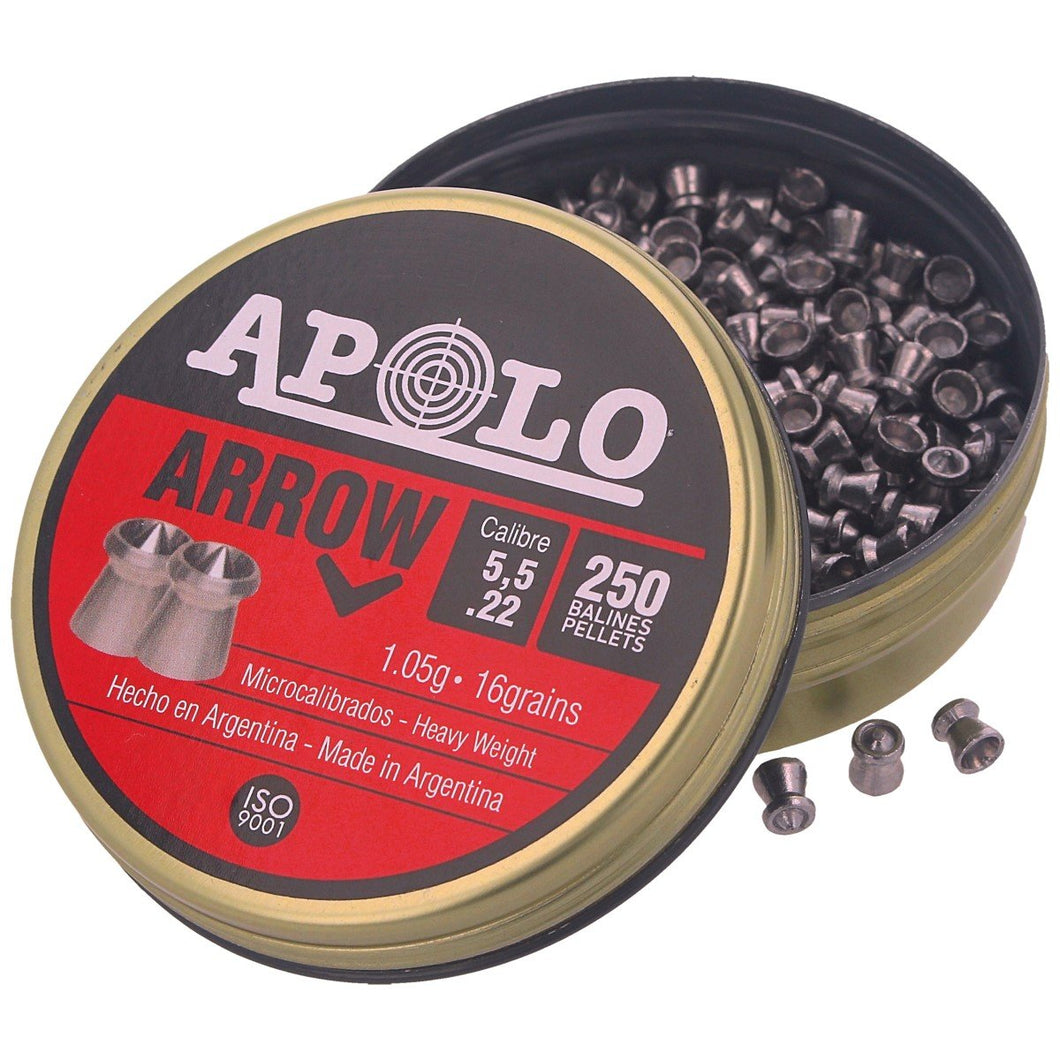 Apolo Arrow Heavy .22 / 5.5mm Airgun Pellets, 250pcS