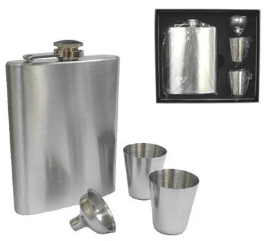 SQUARE BOX SET STAINLESS STEEL FLASK SET WITH 2 CUPS