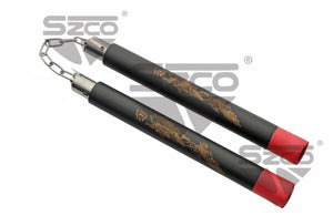 12" GOLD DRAGON NUNCHUCKS
