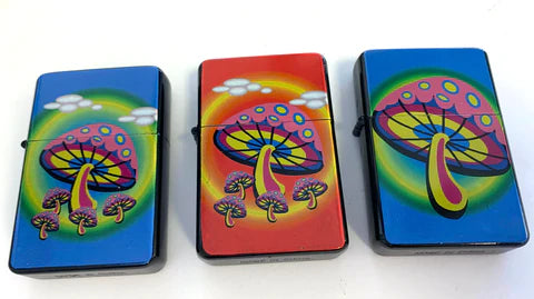 PSYCHEDELIC MUSHROOMS FLIP TOP OIL LIGHTER