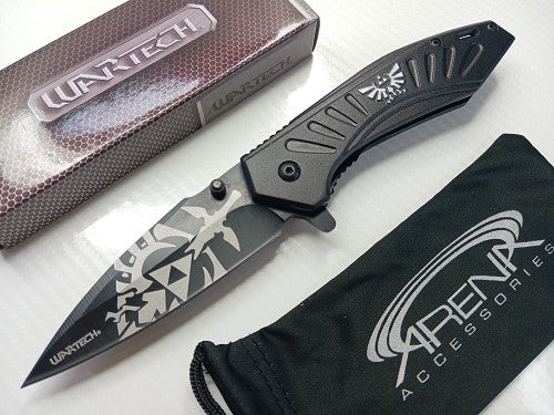 Black Wartech Legend of Zelda Spring Assisted Pocket Knife