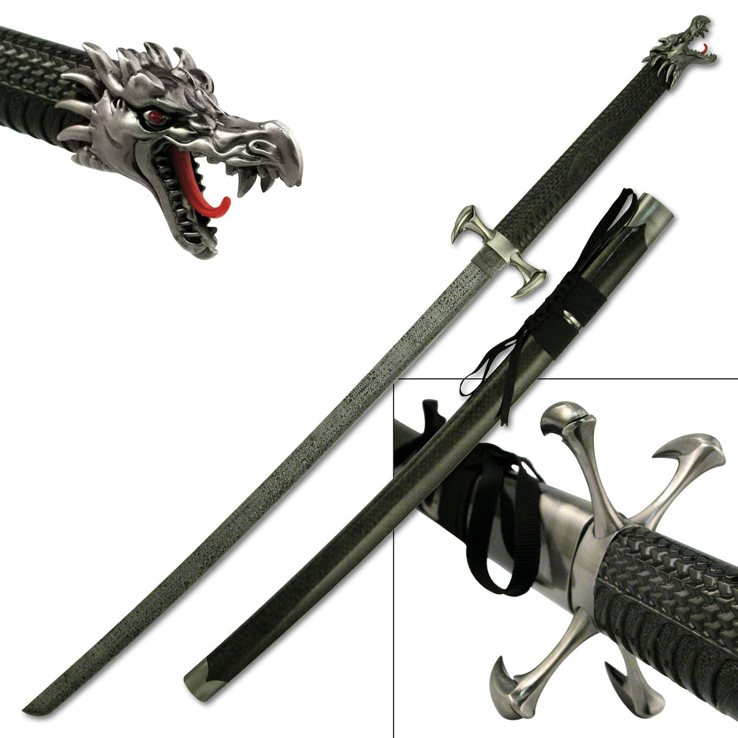 BladesUSA - Samurai Sword - Dragon Claw Katana with Display Stand