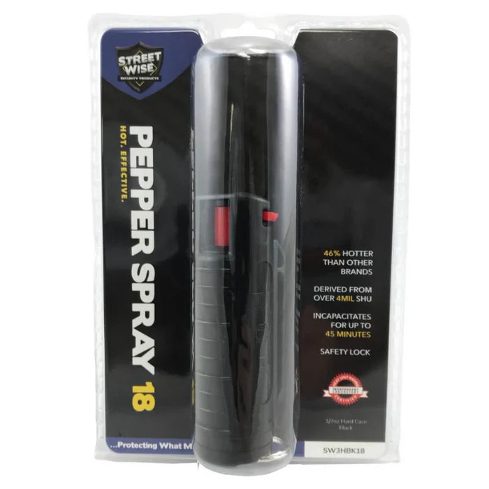 Streetwise Keychain Pepper Spray 0.5 oz Hard Case - Black