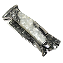 Load image into Gallery viewer, TheBoneEdge 9&quot; Classic Western Folding Knife 3CR13 Stainless Steel Pearl Handle

