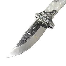 Load image into Gallery viewer, TheBoneEdge 9&quot; Classic Western Folding Knife 3CR13 Stainless Steel Pearl Handle
