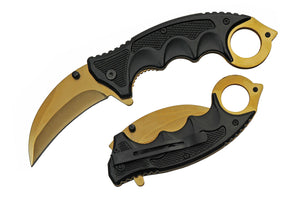 GOLD KARAMBIT FOLDER KNIFE