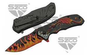 RED DRAGON'S FLAME POCKET ASSISTED KNIFE