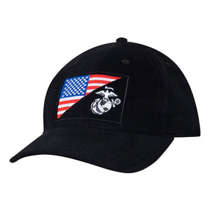CAP USMC GLOBE AND ANCHOR / US FLAG LOW PRO