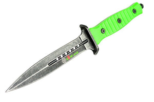 9.25" Zombie-War Stainless Steel Hunting Knife with Stone Washed Blade