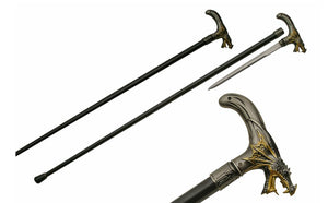 36" DRAGON MOUTH SWORD CANE