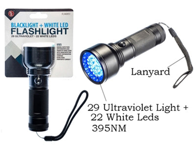51-LED / 2 IN 1 UV Flashlight, 29-UV LED & 22-White LED