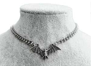 GOTHIC METAL BAT CHOKER NECKLACE