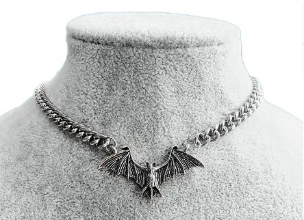 GOTHIC METAL BAT CHOKER NECKLACE