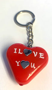 SHOCKING FLASHLIGHT HEART I LOVE YOU KEYCHAIN