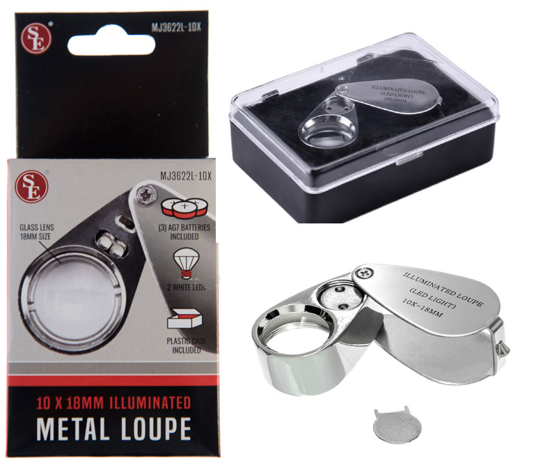 Deluxe -L E D- Jewelers Loupe 10x 18mm