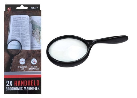 BIG 4'' Magnifier 2x CURVED Handle