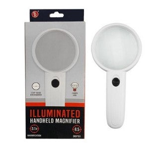 Lighted 3X Hand Held Magnifier