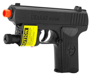 UK ARMS 6.5" Black Plastic Airsoft Pistol Hand Gun Laser 160FPS