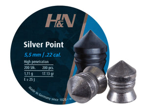 H&N Silver Point .22 cal, 17.13 grains, Pointed, 200ct