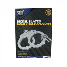 Load image into Gallery viewer, STREETWISE NICKEL PLATED SOLID STEEL HANDCUFFS
