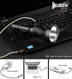 Wuben 3500 Lumen Flashlight w/Survival Bracelet