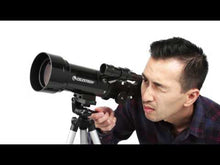 Load and play video in Gallery viewer, Celestron Travel Scope 50mm f/7.2 AZ Refractor Telescope Kit
