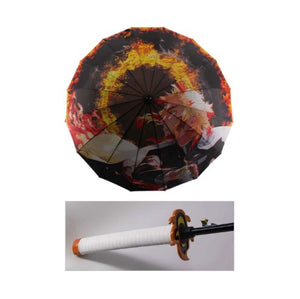 Rengoku Kyoujurou Anime Demon Slayer Cosplay Umbrella Automatic Folding